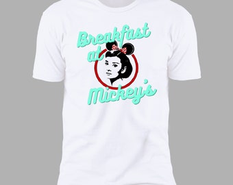 Disney T-Shirts, Audrey Hepburn, Breakfast at Mickey's, Retro, Walt Disney World, Snacks, vacation tee, Unisex