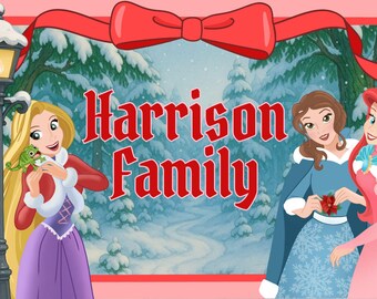 Disney Stroller Tag - Custom Personalized Stroller Sign, Disney Vacation Stroller ID, Disney Mobility Scooter Sign, Winter Princesses