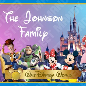 Etichetta per passeggino - {DOWNLOAD DIGITALE} Etichetta per le vacanze personalizzata con i personaggi Disney World per il tuo passeggino