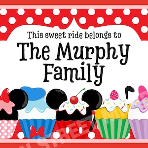 Disney Stroller Tag Scooter Tag - {INSTANT DIGITAL DOWNLOAD} Custom, Personalized, Disney Cupcakes Vacation Tag for your stroller wheelchair