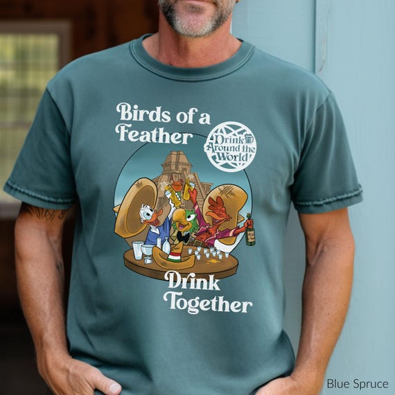 Disney Comfort Colors T-Shirts, The Three Caballeros, Donald Duck, EPCOT, Mexico, Drinking Around the World, Disney World, Oversized Tee