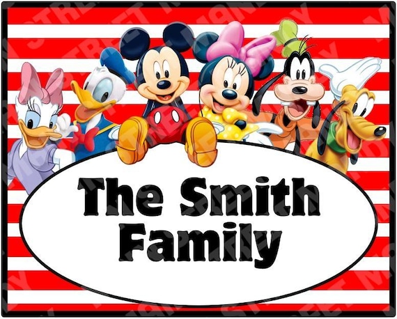Stroller or Scooter Tag - {INSTANT DIGITAL DOWNLOAD} Custom, Personalized, Disney Mickey Mouse & Pals Vacation Tag for your stroller
