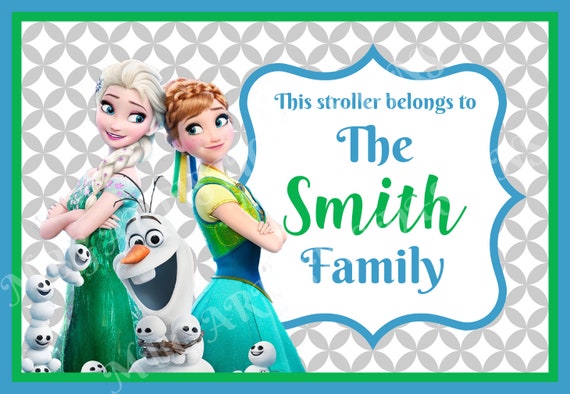 Stroller Tag - Custom, Personalized, Disney Frozen Inspired Vacation Tag for your stroller