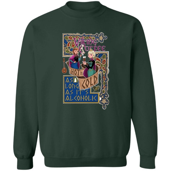 Disney Inspired Sweatshirt, Frozen, Elsa and Anna, Viking Coffee, Drinking Around the World, EPCOT, Unisex, Pullover