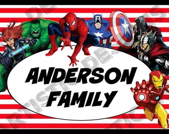 Disney Stroller or Scooter Tag - {INSTANT DIGITAL DOWNLOAD} Custom Personalized The Avengers Vacation Sign  for stroller scooter wheel chair