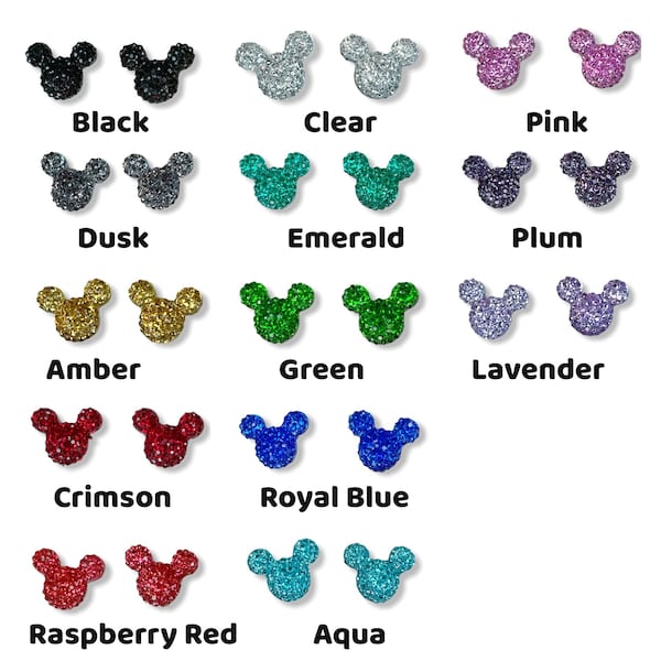 Multi-Pack Choose Your Own Colors - Mickey Mouse Shaped Stud Earrings Sets - Mix and Match Colors! Create Your Own Collection!