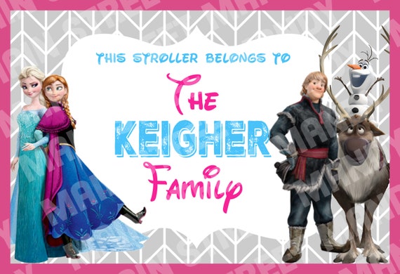 Stroller Tag - {DIGITAL DOWNLOAD} Custom, Personalized, Disney Vacation Tag for your stroller - Frozen - Elsa, Anna, Kristoff, Sven, Olaf