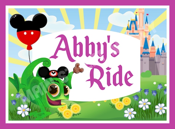 Stroller or Scooter Tag - Custom, Personalized, Disney Tangled Vacation Tag, Pascal, Rapunzel, Disney World, Disneyland