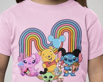 Kids Disney T-Shirts, Park Squad, Stitch, Angel, Grogu, Winnie the Pooh, Walt Disney World, Disneyland, Snacks, vacation tee, Unisex