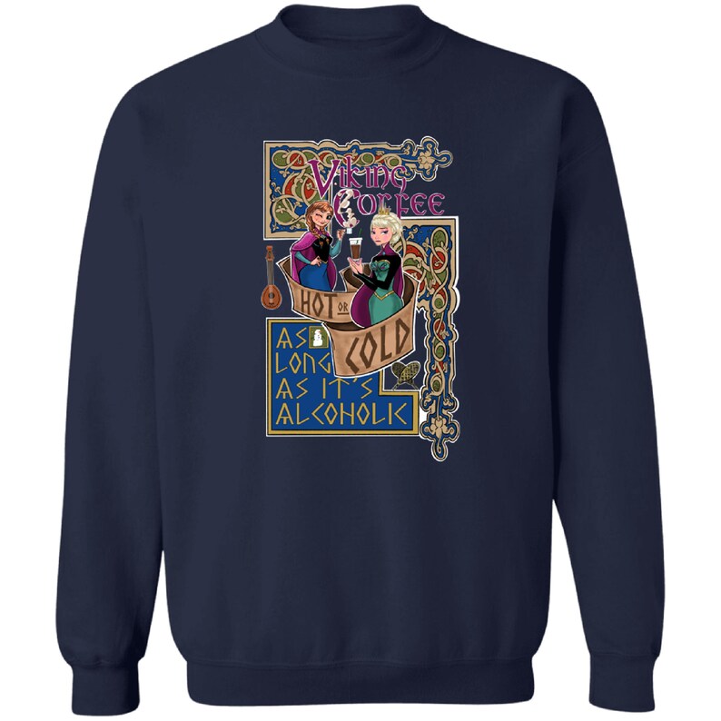 Disney Inspired Sweatshirt, Frozen, Elsa and Anna, Viking Coffee, Drinking Around the World, EPCOT, Unisex, Pullover image 5