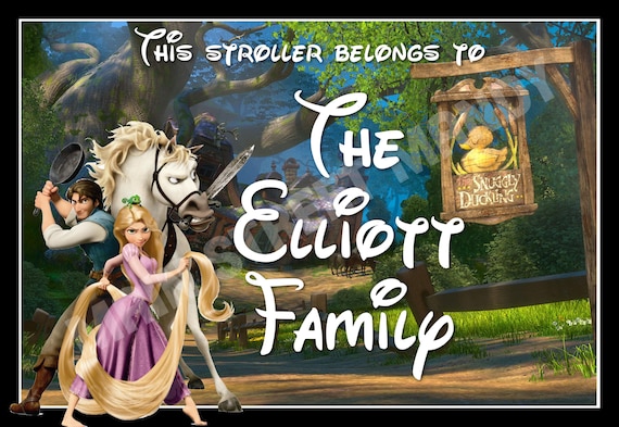 Stroller or Scooter Tag - Custom, Personalized, Disney Tangled Vacation Tag, Rapunzel, Flynn Rider, Disney World, Disneyland