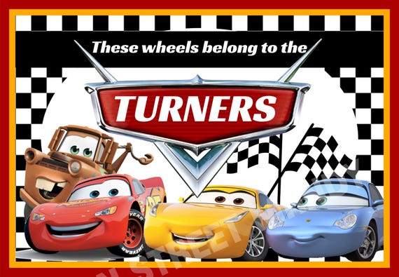 Disney's Cars Stroller Scooter Sign,  {INSTANT DIGITAL DOWNLOAD} Custom, Personalized, Name Tag for Stroller, Wheel Chair, Mobility Scooter