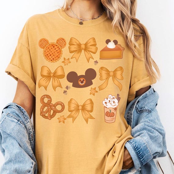 Disney Fall Sweets and Treats Tee -  Autumn Mickey T-Shirt, Disney Fall Oversized Tee - Mickey Fall Comfort Colors T-Shirt