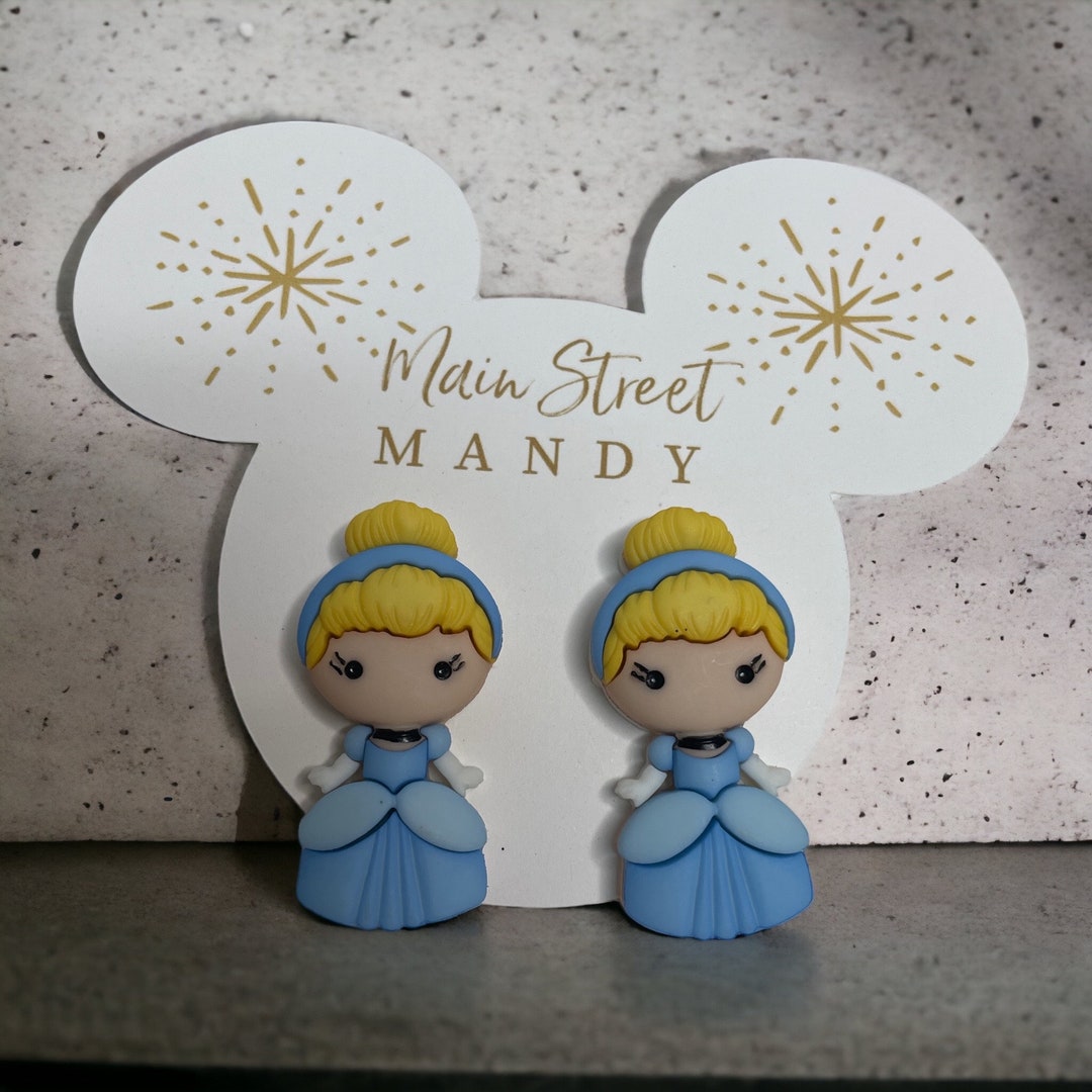 Disney Cinderella Earrings Cute Small Princess Hypoallergenic, Disney