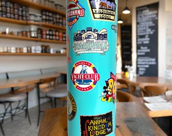 Disney World Resorts Tumbler, 20 oz Skinny Tumbler, Travel Cup, Hot and Cold, Disney World, Mickey & Minnie, Stainless Steel