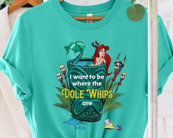 Disney T-Shirts, Little Mermaid, Ariel, Pineapple Dole Whip, Disney World, Disneyland, Snacks, Vacation Tee