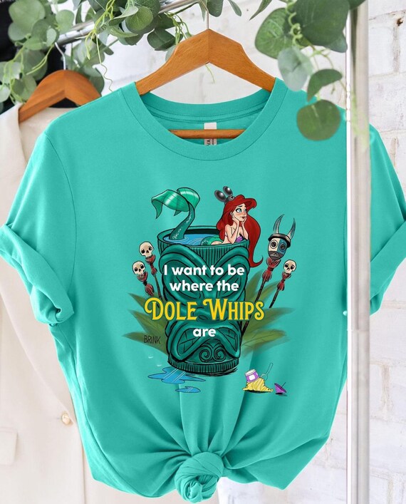 Disney T-Shirts, Little Mermaid, Ariel, Pineapple Dole Whip, Disney World, Disneyland, Snacks, Vacation Tee