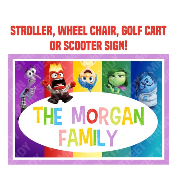 Stroller Tag - Custom, Personalized, Disney Pixar Inside Out Vacation Tag for your stroller