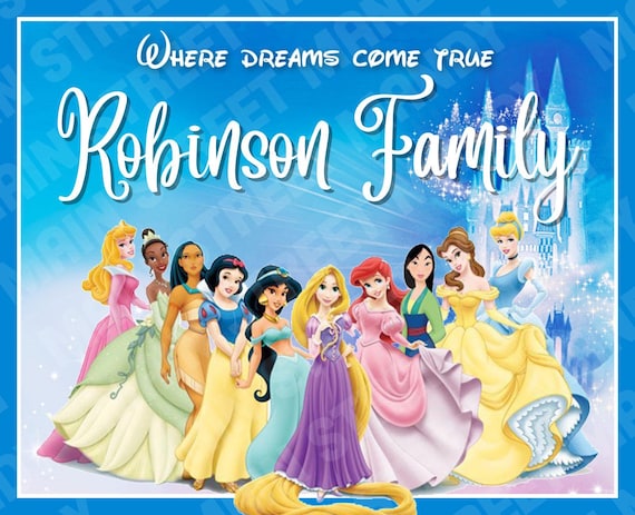 Stroller Tag - {INSTANT DIGITAL DOWNLOAD} Custom, Personalized, Disney Princesses Vacation Tag for your stroller