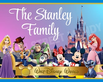 Etiqueta para cochecito o scooter de Disney DIY - {DESCARGA DIGITAL INSTANTÁNEA} Etiqueta personalizada con el nombre de los personajes de Disney World para tu cochecito