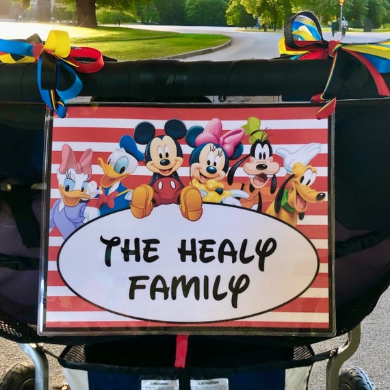 Stroller Tag - Custom, Personalized, Disney Mickey Mouse & Pals Vacation Tag for your stroller