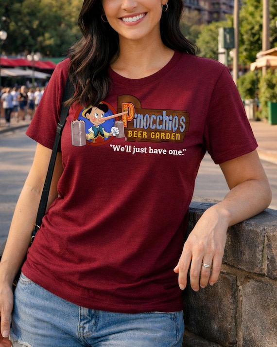 Pinocchio’s Beer Garden Shirt Design PNG | “We’ll Just Have One” Disney Drinking Tee | EPCOT Italy Graphic | Instant Digital Download