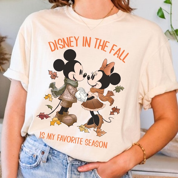 Disney Fall Mickey & Minnie Tee -  "Disney in the Fall is my favorite season" - Autumn Disney T-Shirt, Disney Fall Comfort Colors T-Shirt