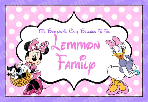 Stroller Tag - {DIGITAL DOWNLOAD} Custom, Personalized, Disney Minnie Mouse Daisy Duck Bowtastic Vacation Tag for your stroller