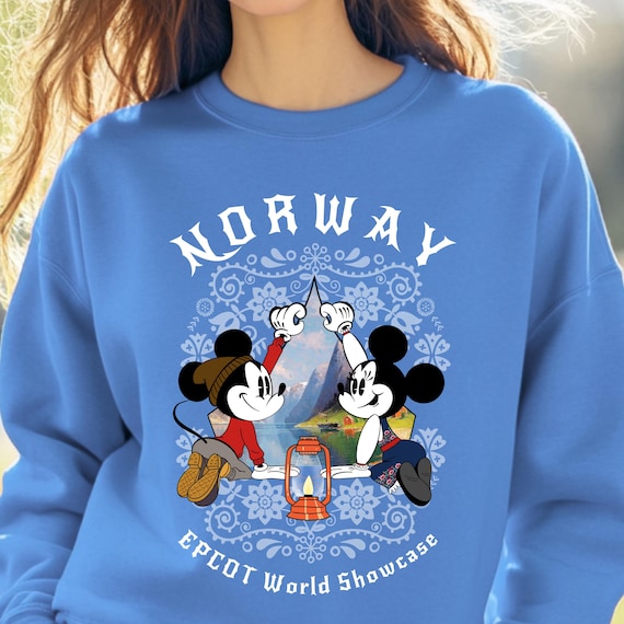 Disney Sweatshirt, EPCOT, World Showcase, Norway, Disney World, Vacation, Unisex, Mickey and Minnie