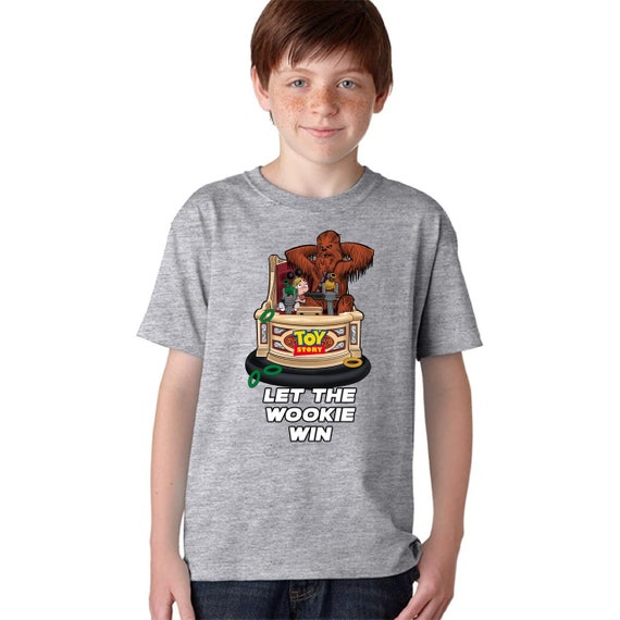 Kids Disney T-Shirts, Star Wars, Toy Story, Mashup, Let the Wookie Win, Funny, Chewbacca, vacation tee, Boys, Girls