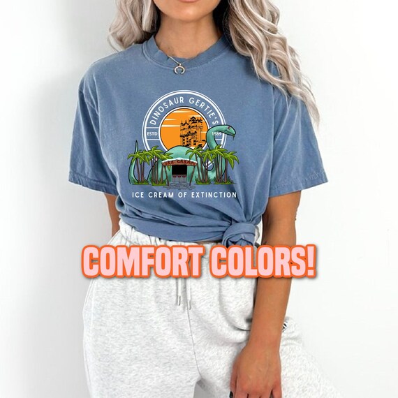 Disney T-Shirts, COMFORT COLORS, Dinosaur Gertie's, Hollywood Studios, Ice Cream of Extinction, Walt Disney World, Snacks, Unisex, retro