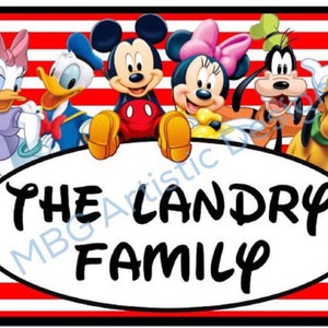 Etichetta per passeggino - {DOWNLOAD DIGITALE} Etichetta personalizzata per le vacanze Disney Topolino e amici per il tuo passeggino