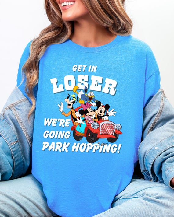 Disney World Park Hopping Digital Download Art, Get in Loser Let's Go Park Hopping T-Shirt Design, Classic Mickey Mouse and Friends Tee