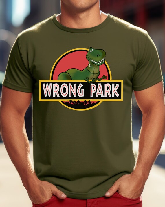 Disney Toy Story Rex Jurassic Park T-Shirt - Instant Digital Download PNG- Jurassic Park "Wrong Park" Tee - Funny Disney Hollywood Studios