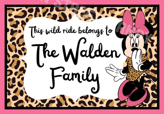 Disney Stroller Tag, Scooter Tag {INSTANT DIGITAL DOWNLOAD} Girlie Minnie Mouse Stroller Sign, Diy Stroller Sign, Personalized Stroller Tag