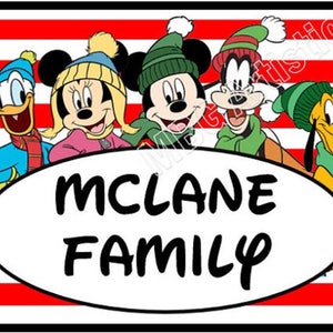 Tag passeggino - {DOWNLOAD DIGITALE} Personalizzato, Personalizzato, Disney Winter Mickey Mouse & Pals Holiday Tag per il tuo passeggino