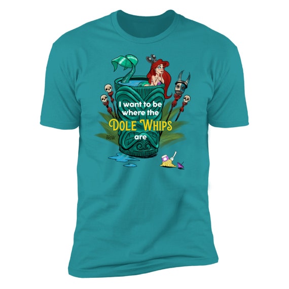 Disney T-Shirts, Little Mermaid, Ariel, Pineapple Dole Whip, Disney World, Disneyland, Snacks, Vacation Tee