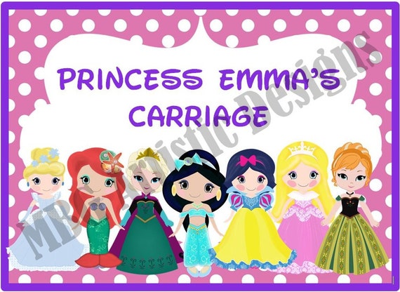 Stroller Tag - {DIGITAL DOWNLOAD} Custom, Personalized, Disney Princess Vacation Tag for your stroller