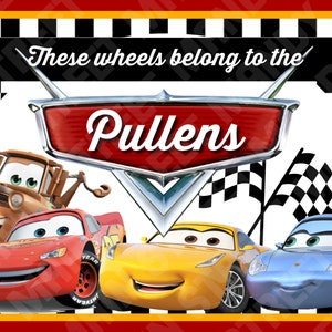 Disney Stroller Tag, Scooter Sign - WATERPROOF Custom, Personalized, Disney Cars Vacation Name Sign  for your stroller, wheelchair, scooter