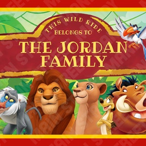 Etichetta per passeggino - {DIGITAL DOWNLOAD} Personalizzata, personalizzata, Disney Lion King Vacation Tag per il tuo passeggino