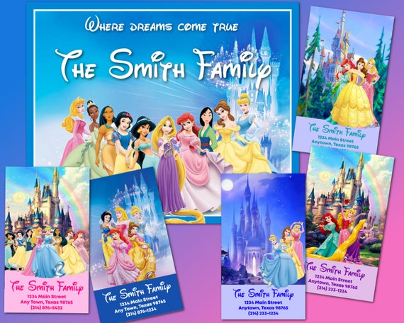 Travel Pack - Stroller Tag, Luggage Tags & Bag Tags - Custom, Personalized, Disney Princesses Castle