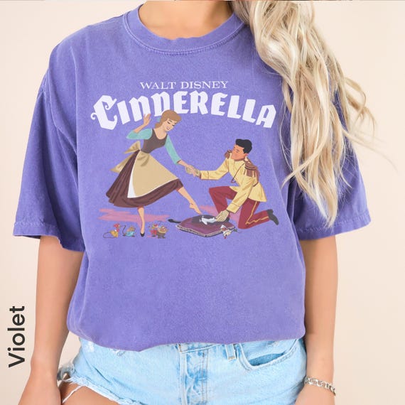 Disney T-Shirts, Vintage Cinderella Tee, Cinderella Movie Poster Tee, Cinderella Comfort Colors Tee, Retro Princess Tee