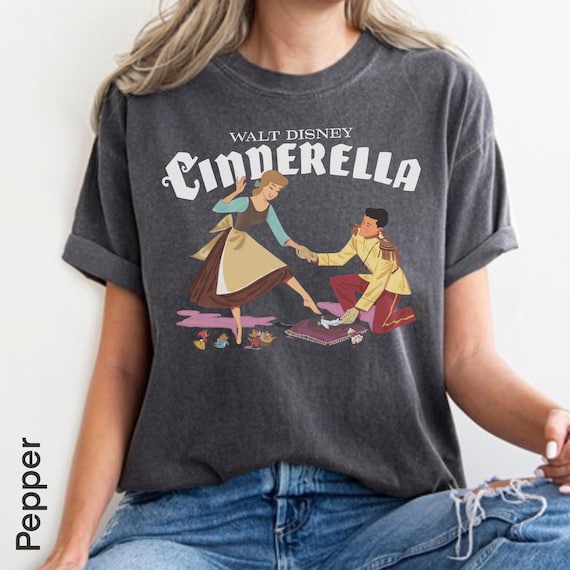 Disney's Cinderella - Vintage Cinderella and Prince - Disney Inspired Tee Design  - Instant Digital Download PNG - Retro Princess Design