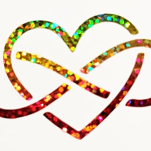 4 Mini Polyamory Symbols | Holographic Rainbow | Decals | Set of 4 | Polyam