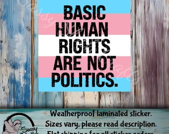 Basic Human Rights Sticker: Weatherproof Laminated Sticker (3 inch)
