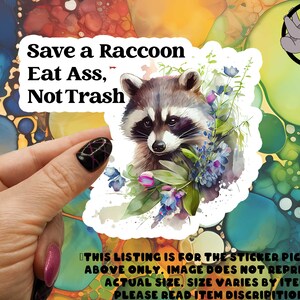 Sarcastic Raccoon Sticker: Funny Adult Humor, Sassy Gift