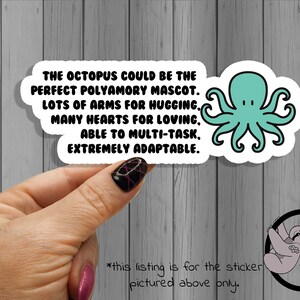 Polyamory Mascot Octopus Sticker - Pride ENM - Weatherproof