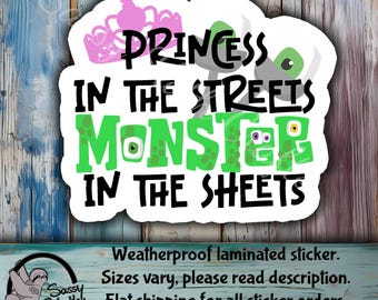 Princess Monster Sticker: Weatherproof Glossy Laminated 3-Inch