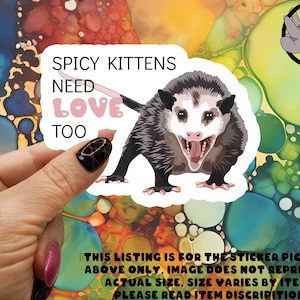 Spicy Kittens Possum Sticker: Sarcastic Glossy Sticker
