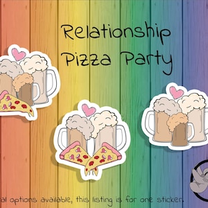 Polyamory Pride Sticker: Subtle ENM Relationship Pizza Party